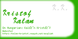 kristof kalan business card